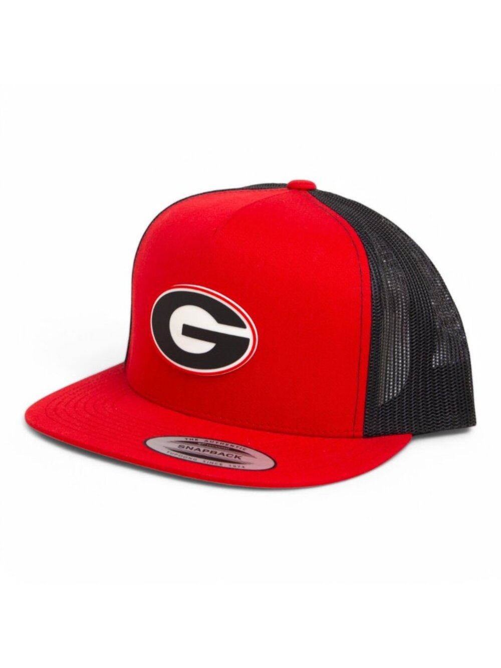 Georgia Bulldogs Power G 3D YP Snapback Flat Bill Trucker Hat- Red/ Black